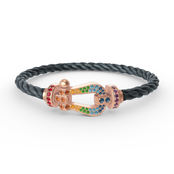 ¡®Star¡¯FORCE LARGE HORSESHOE  COLORED DIAMOND BRACELET ROSE GOLD