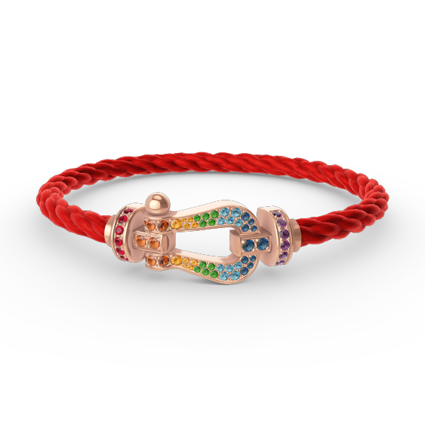 ¡®Star¡¯FORCE LARGE HORSESHOE  COLORED DIAMOND BRACELET ROSE GOLD