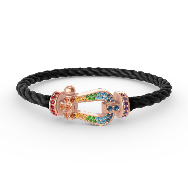 ¡®Star¡¯FORCE LARGE HORSESHOE  COLORED DIAMOND BRACELET ROSE GOLD