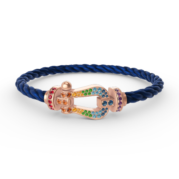 ¡®Star¡¯FORCE LARGE HORSESHOE  COLORED DIAMOND BRACELET ROSE GOLD