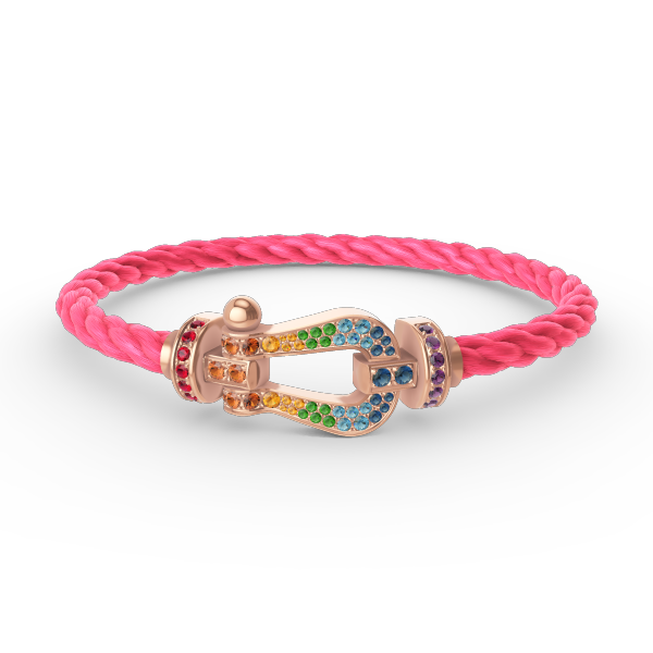 ¡®Star¡¯FORCE LARGE HORSESHOE  COLORED DIAMOND BRACELET ROSE GOLD