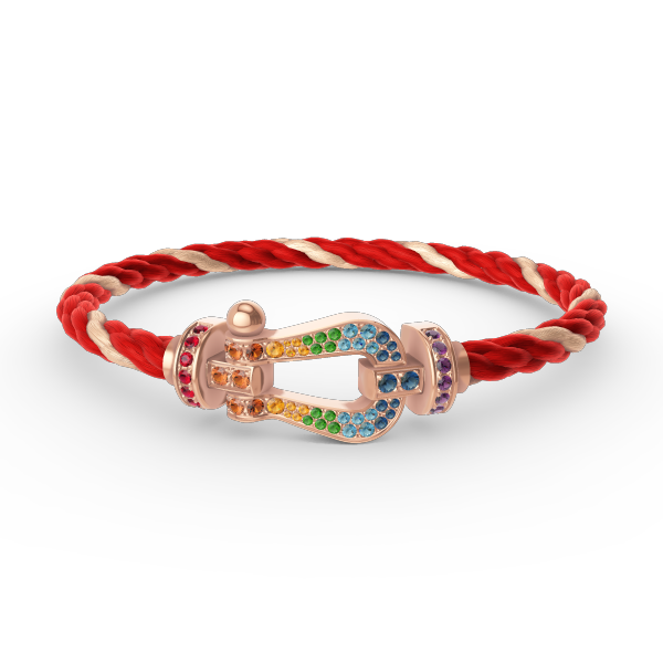 ¡®Star¡¯FORCE LARGE HORSESHOE  COLORED DIAMOND BRACELET ROSE GOLD