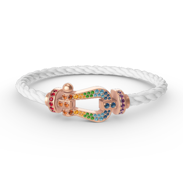 ¡®Star¡¯FORCE LARGE HORSESHOE  COLORED DIAMOND BRACELET ROSE GOLD
