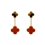 ¡®Star¡¯CLOVER  2 MOTIF  TIGER EYE CARNELIAN EARRINGS
