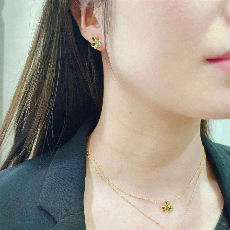 ¡®Star¡¯FRIVOLE  FLOWER MALACHITE EARRINGS