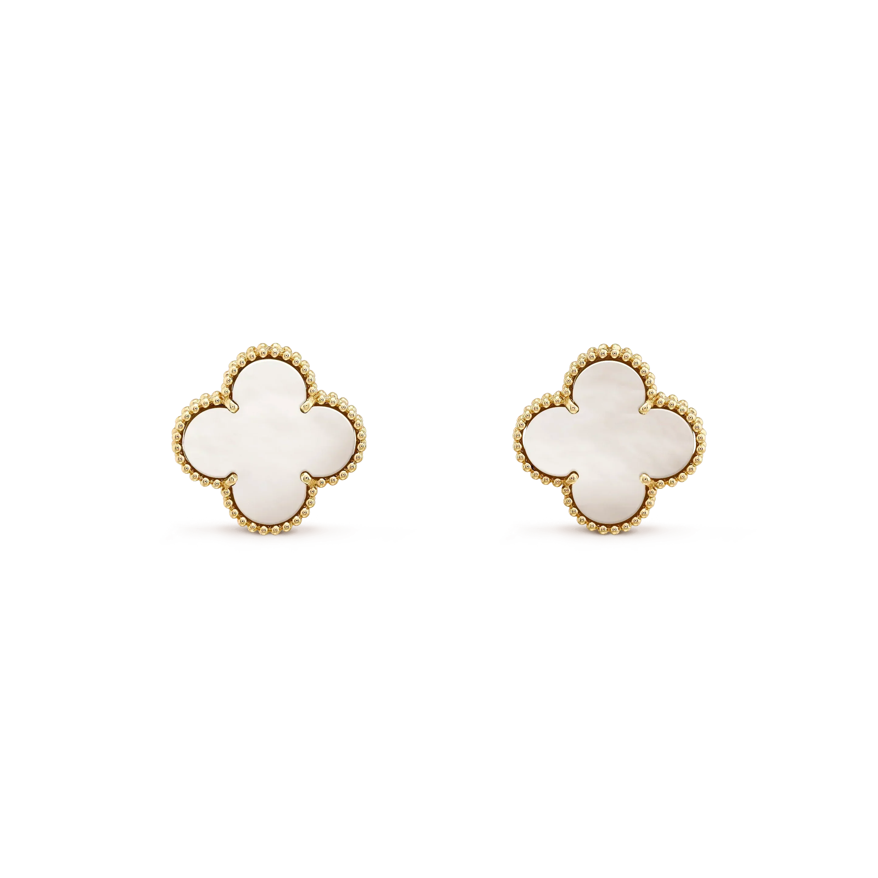 ¡®Star¡¯CLOVER MEDIUM 1 MOTIFS  WHITE MOP STUD EARRINGS
