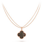 ¡®Star¡¯CLOVER 25MM GOLD DARK MOP BIG CLOVER NECKLACE
