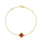 ¡®Star¡¯CLOVER  CARNELIAN SINGLE FLOWER BRACELET