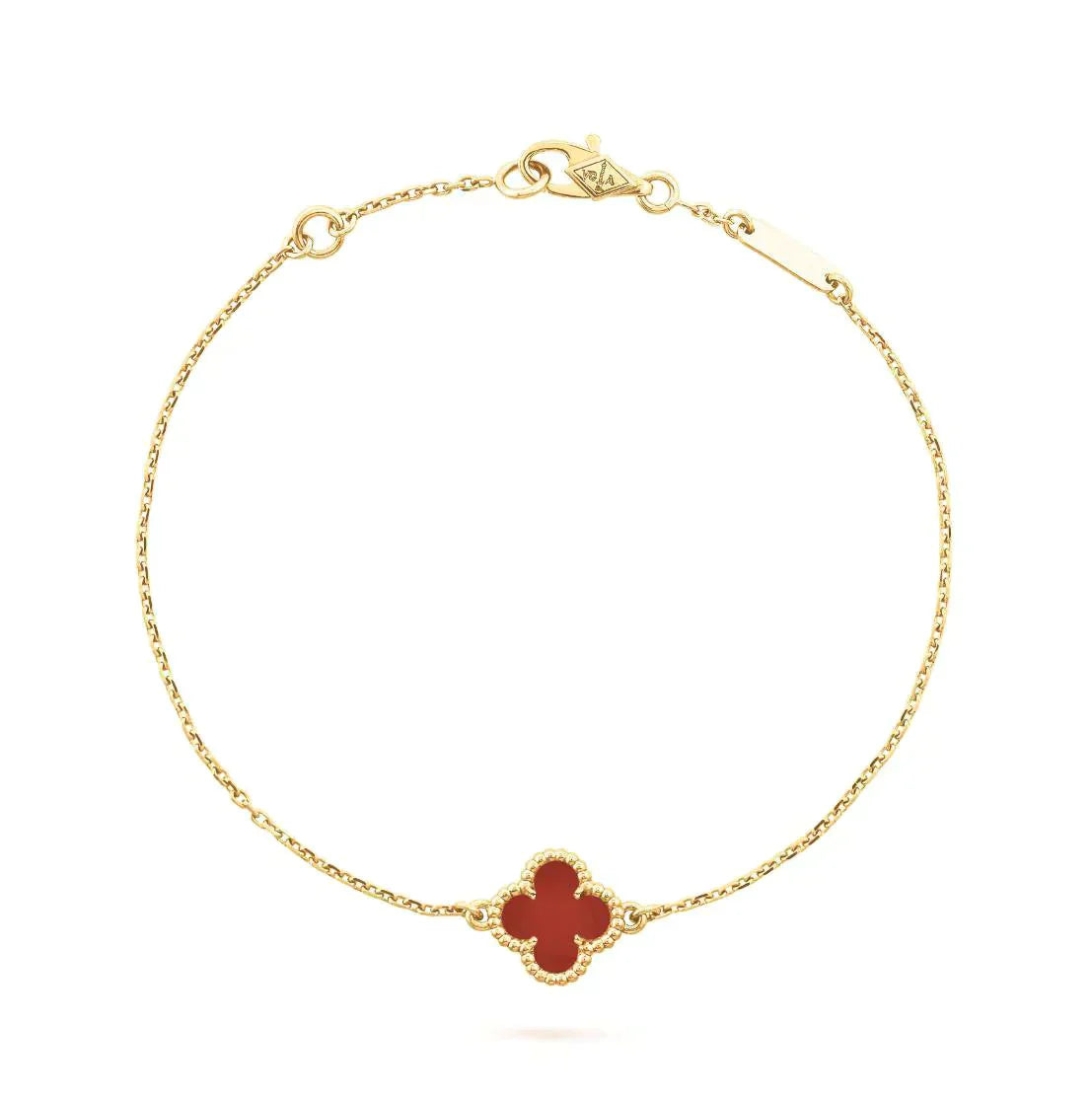 ¡®Star¡¯CLOVER  CARNELIAN SINGLE FLOWER BRACELET