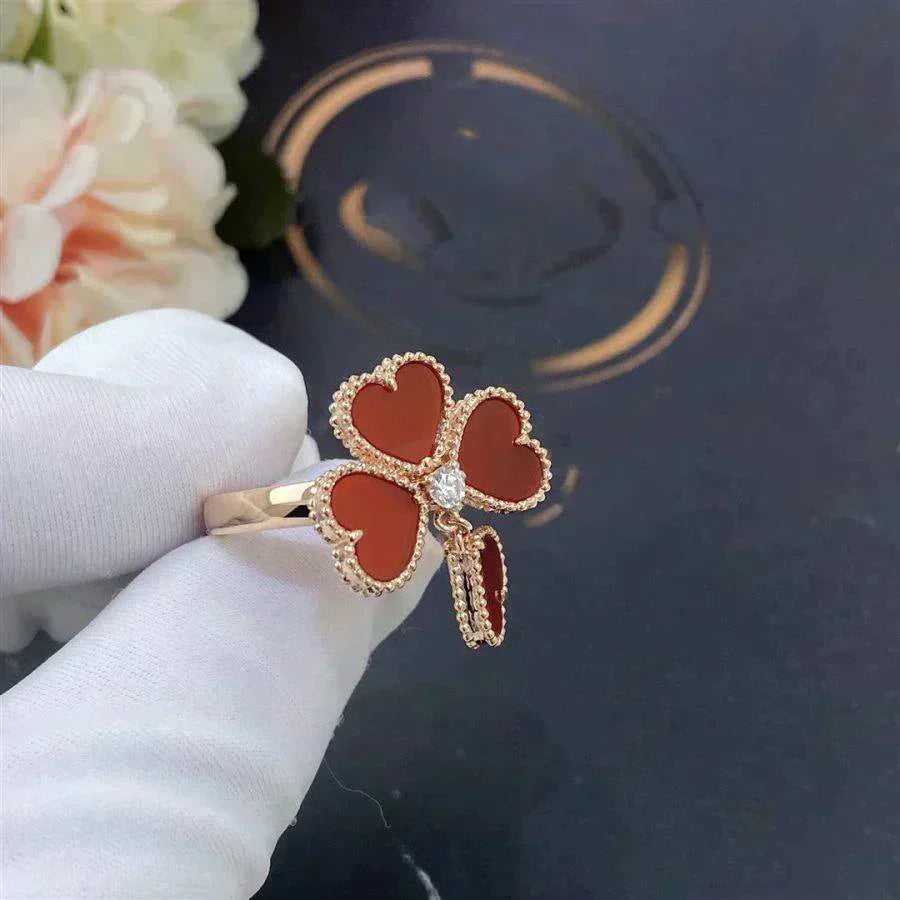 ¡®Star¡¯SWEET CLOVER CARNELIAN RING