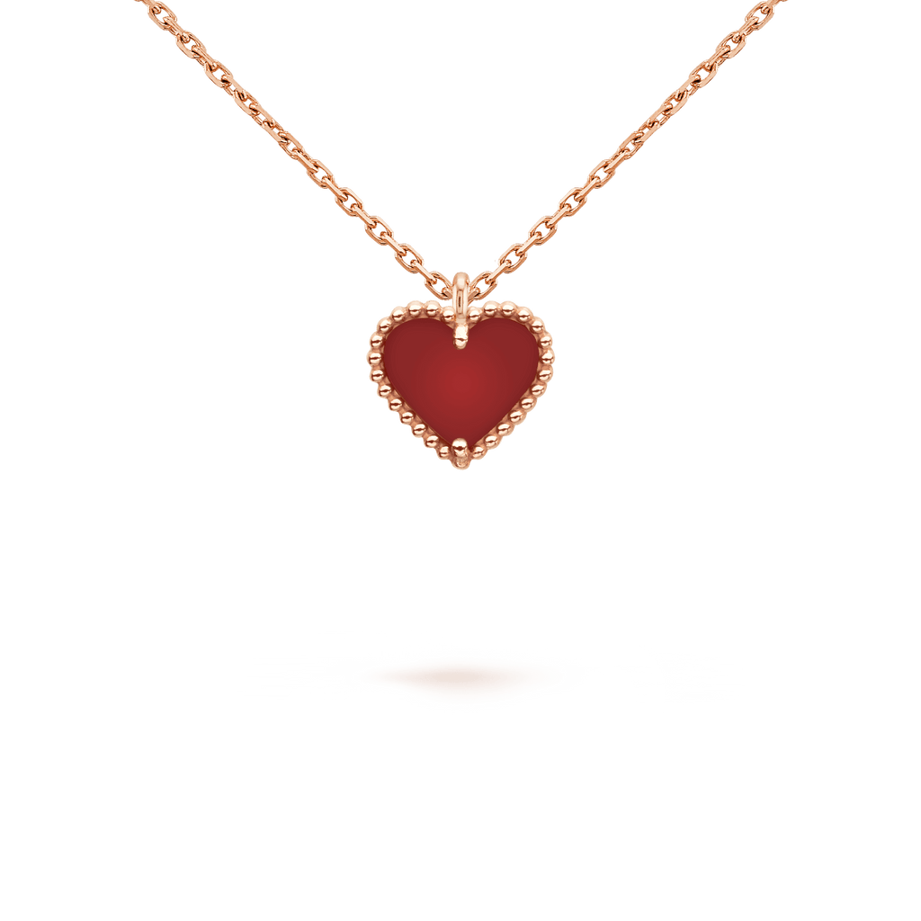 ¡®Star¡¯SWEET CLOVER CARNELIAN HEART NECKLACE