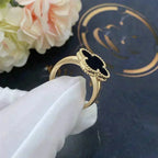 ¡®Star¡¯CLOVER ONYX RING