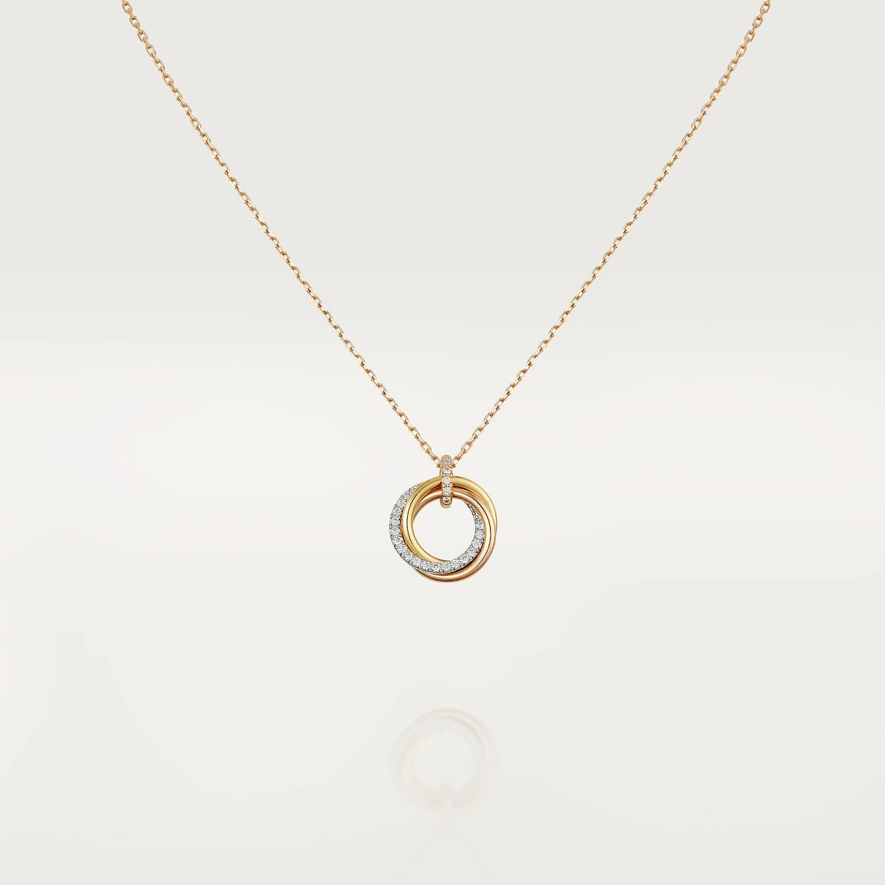 ¡®Star¡¯TRINITY NECKLACE SILVER GOLD PINK GOLD DIAMONDS
