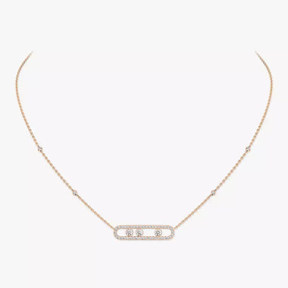 [moco jewelrys ] Move Pave_ Rose Gold Diamond Necklace