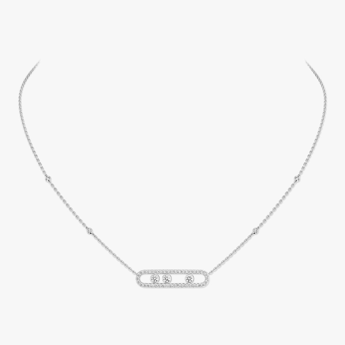 [moco jewelrys ] Move Pave_ Rose Gold Diamond Necklace