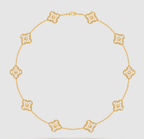 [¡®Star¡¯]CLOVER 10 MOTIFS FULL DIAMOND NECKLACE