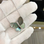 ¡®Star¡¯LARGE BUTTERFLY SILVER PENDANT DIAMOND NECKLACE