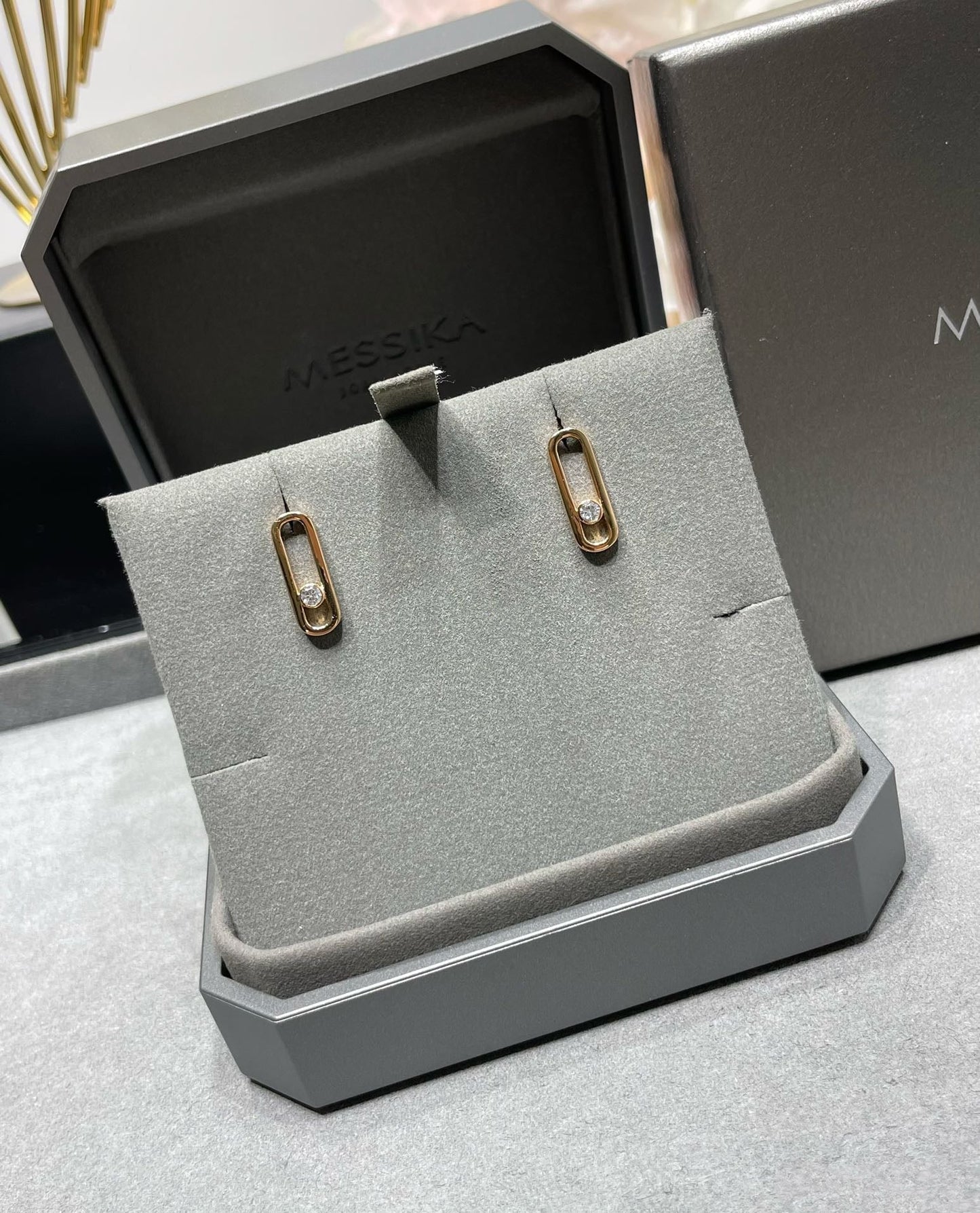 [moco jewelrys ]MOVE UNO SMALL 1 DIAMOND EARRINGS