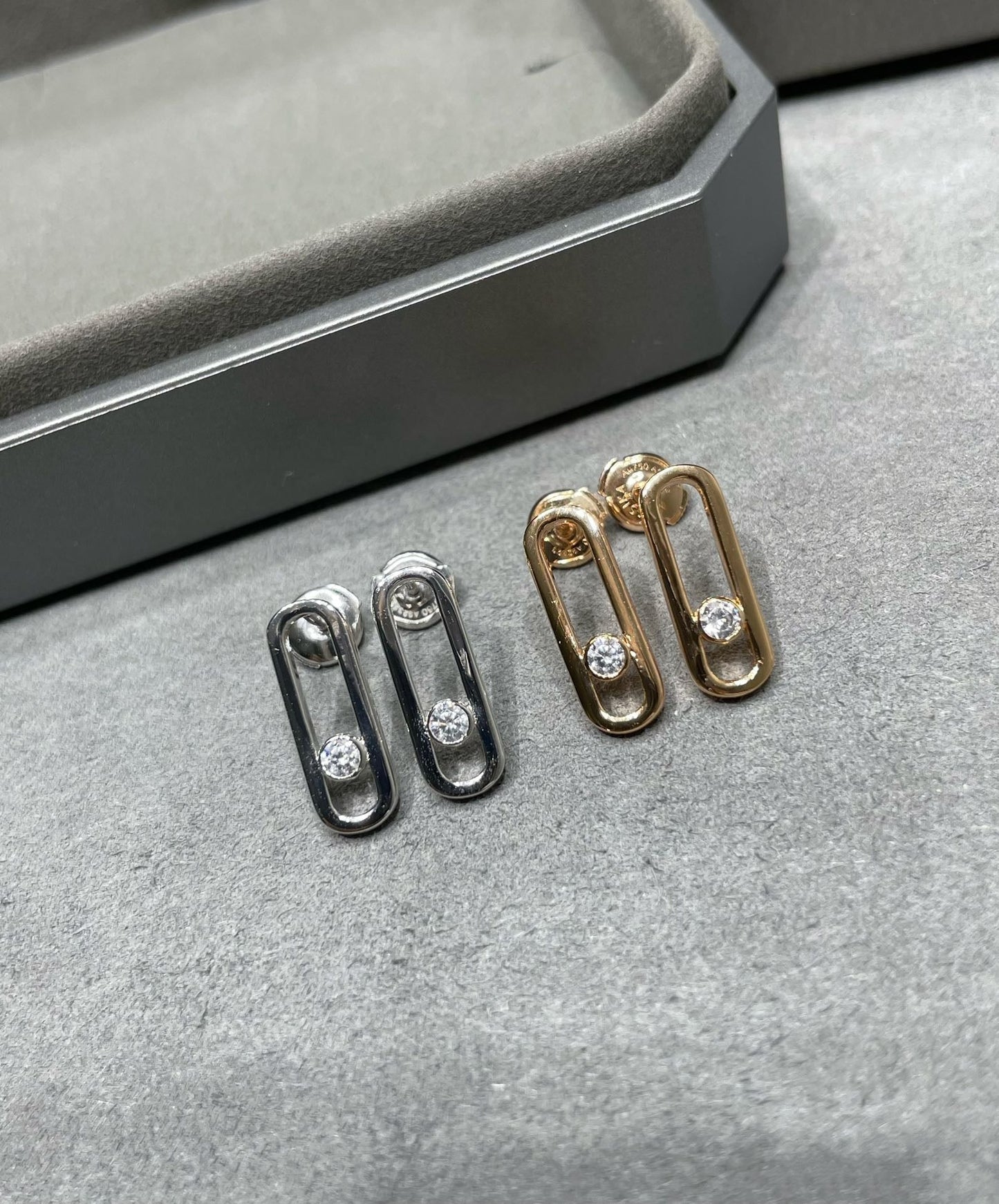 [moco jewelrys ]MOVE UNO SMALL 1 DIAMOND EARRINGS