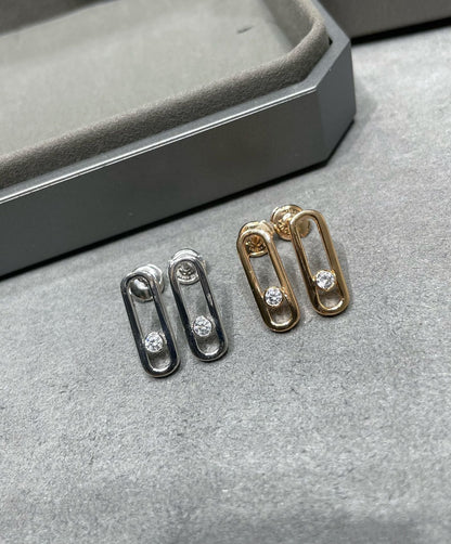 [moco jewelrys ]MOVE UNO SMALL 1 DIAMOND EARRINGS