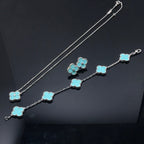 ¡®Star¡¯CLOVER 1 DIAMOND BLUE SKY SILVER EARRINGS