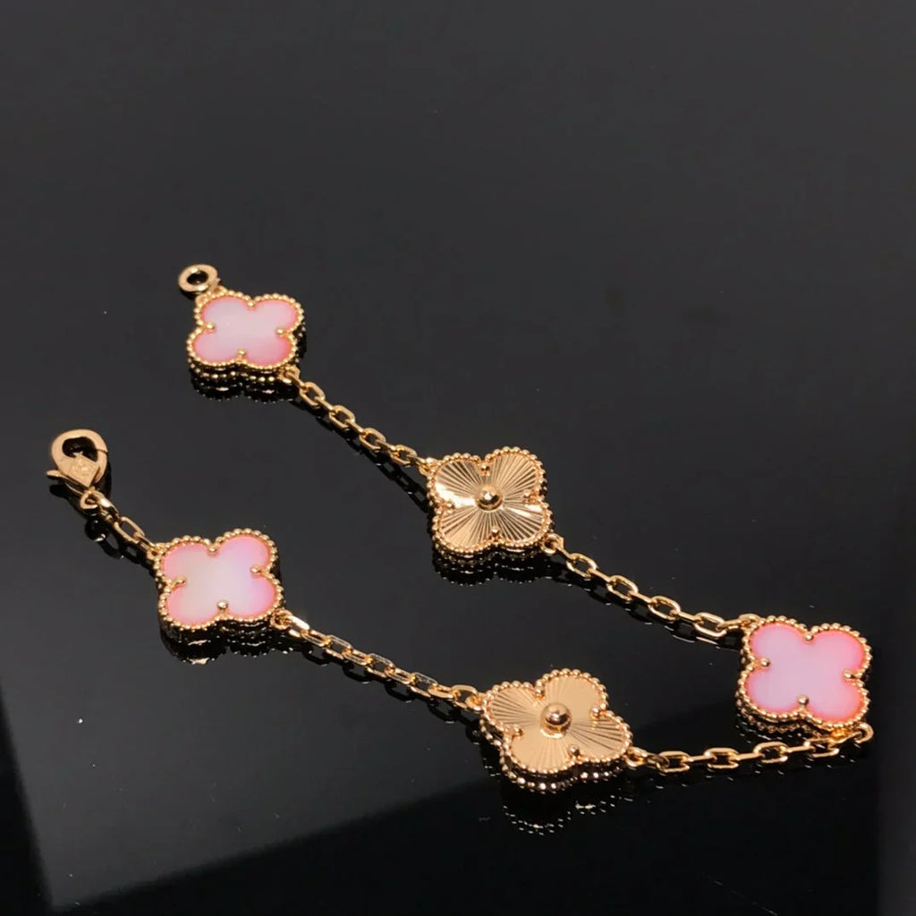 [Star]New  CLOVER 5 MOTIFS  PINK MOP BRACELET COLLECTION