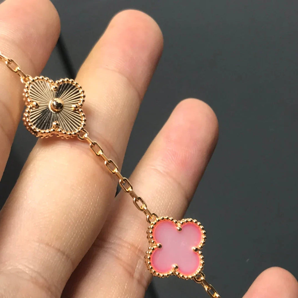 [Star]New  CLOVER 5 MOTIFS  PINK MOP BRACELET COLLECTION