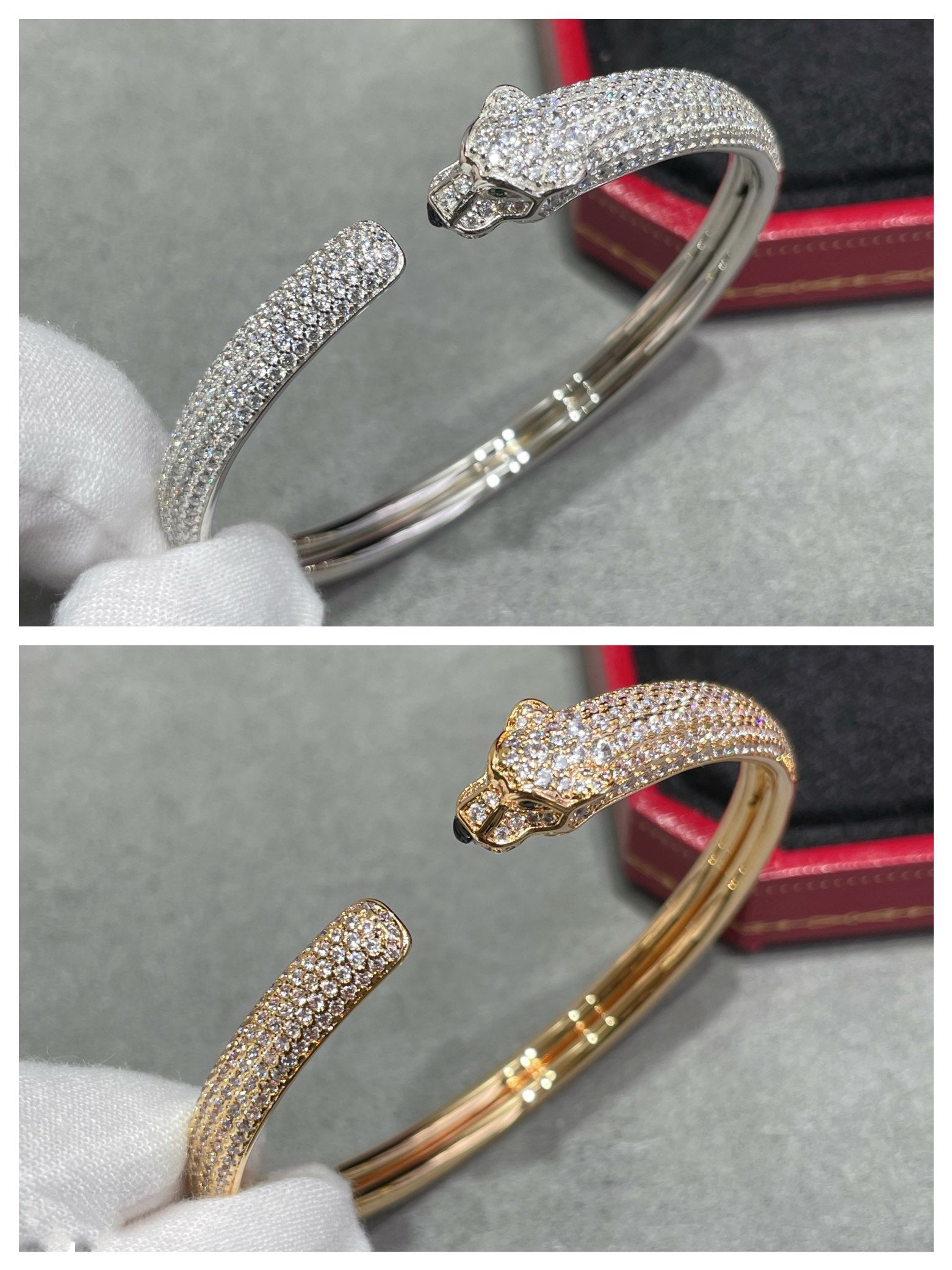 ¡®Star¡¯PANTHERE FULL DIAMOND OPEN BRACELET