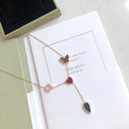 ¡®Star¡¯LUCKY SPRING 4 MOTIFS ROSE GOLD NECKLACE