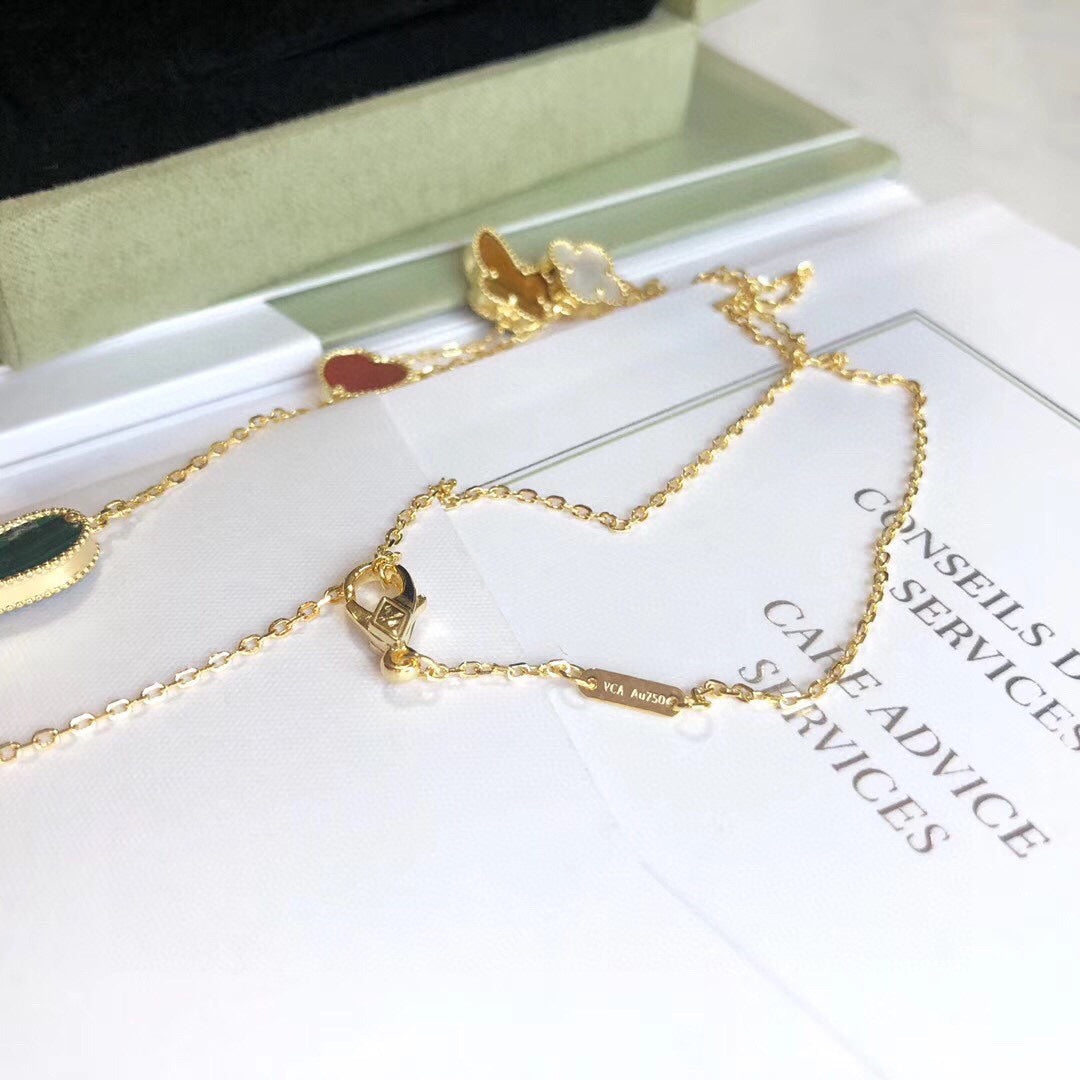¡®Star¡¯LUCKY SPRING 4 MOTIFS ROSE GOLD NECKLACE