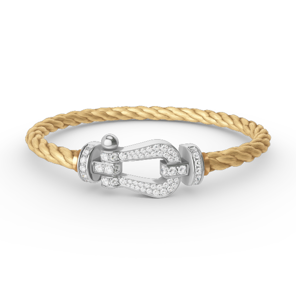 ¡®Star¡¯FORCE LARGE HORSESHOE FULL DIAMOND BRACELET SILVER