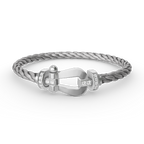 ¡®Star¡¯FORCE LARGE HORSESHOE HALF DIAMOND BRACELET SILVER