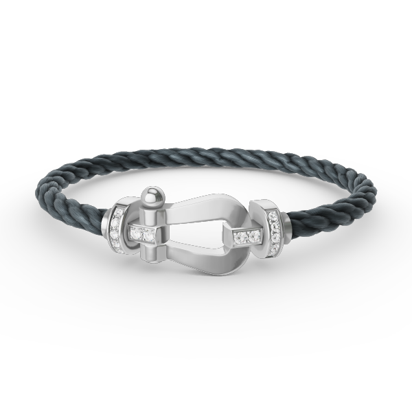 ¡®Star¡¯FORCE LARGE HORSESHOE HALF DIAMOND BRACELET SILVER