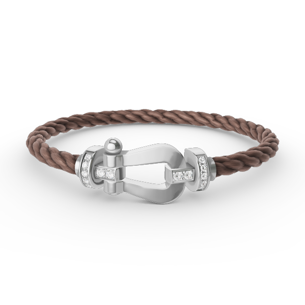 ¡®Star¡¯FORCE LARGE HORSESHOE HALF DIAMOND BRACELET SILVER