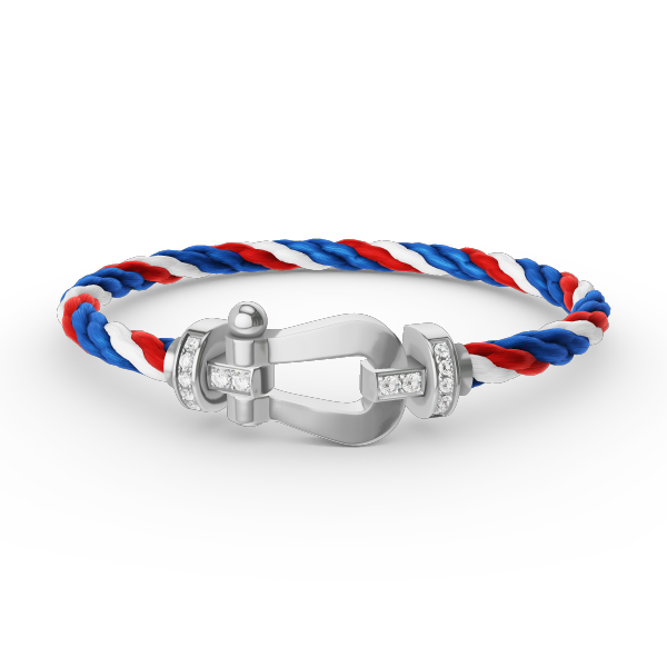 ¡®Star¡¯FORCE LARGE HORSESHOE HALF DIAMOND BRACELET SILVER