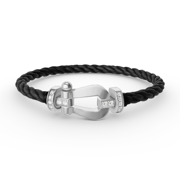 ¡®Star¡¯FORCE LARGE HORSESHOE HALF DIAMOND BRACELET SILVER