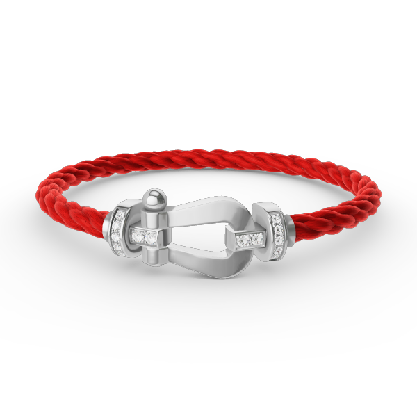 ¡®Star¡¯FORCE LARGE HORSESHOE HALF DIAMOND BRACELET SILVER