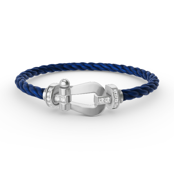 ¡®Star¡¯FORCE LARGE HORSESHOE HALF DIAMOND BRACELET SILVER