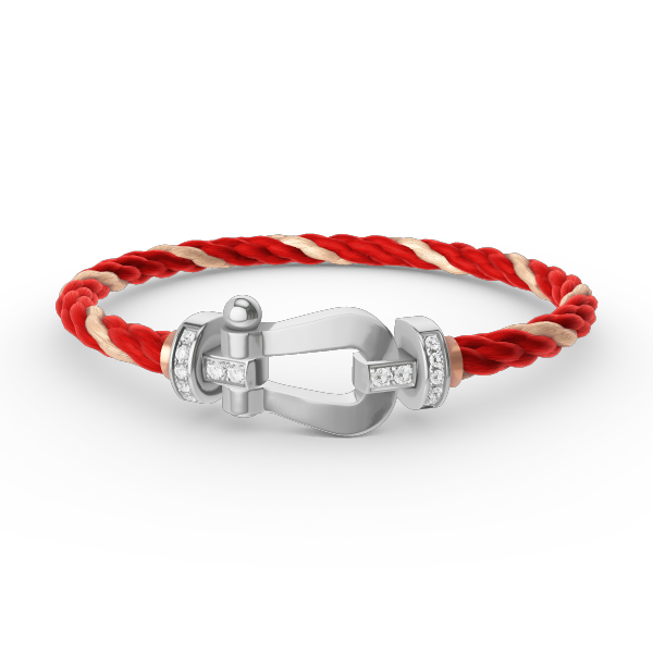 ¡®Star¡¯FORCE LARGE HORSESHOE HALF DIAMOND BRACELET SILVER