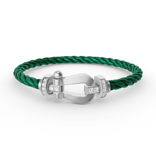 ¡®Star¡¯FORCE LARGE HORSESHOE HALF DIAMOND BRACELET SILVER