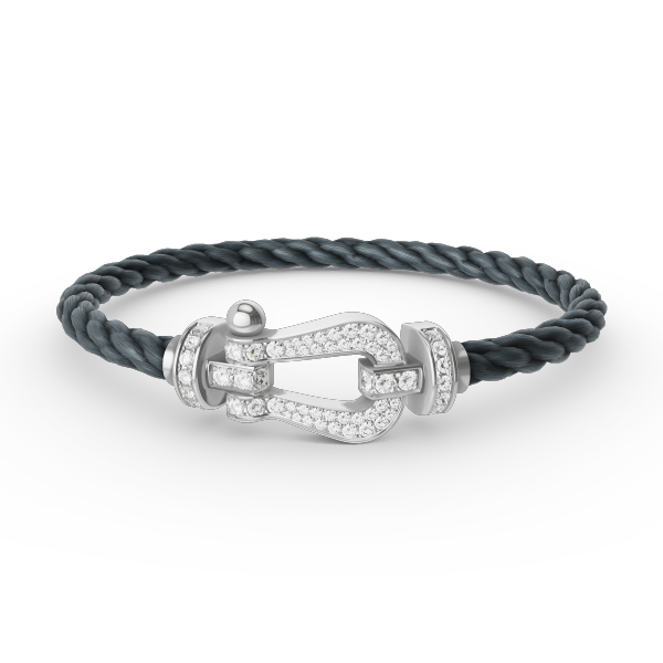 ¡®Star¡¯FORCE LARGE HORSESHOE FULL DIAMOND BRACELET SILVER